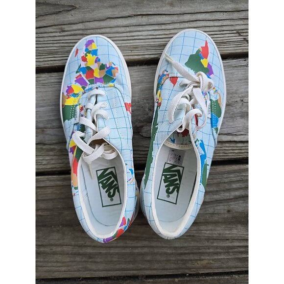 Vans Era Save Our Planet World Map Globe Earth Size US 7 Women New - Picture 7 of 11